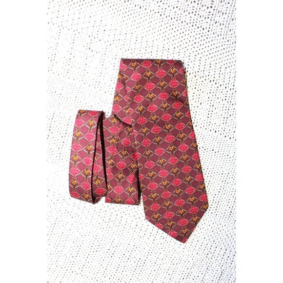 VALENTINO Cravatte 100% Silk men Tie Made in Italy Christmas color - Picture 7 of 7